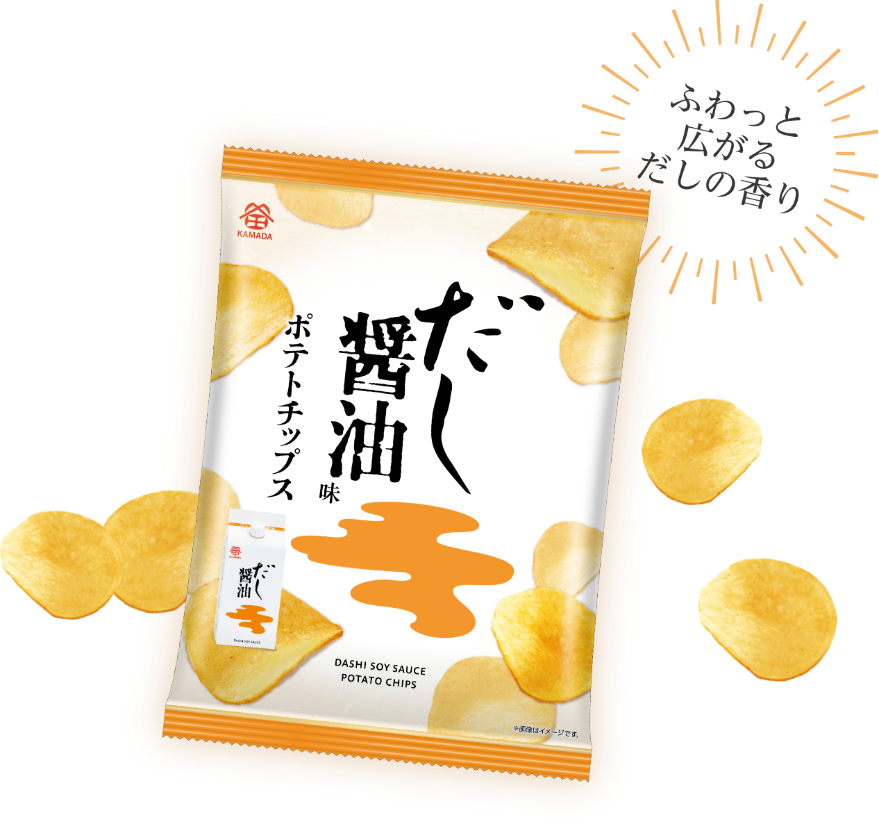 ポテトチップスだし醤油味 ふわっと広がるだしの香り