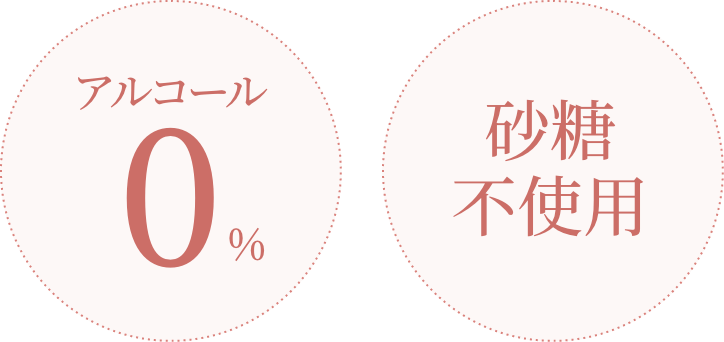 アルコール0%、砂糖不使用