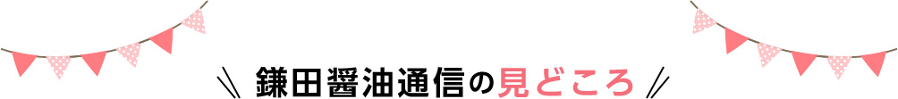 鎌田醤油通信の見どころ