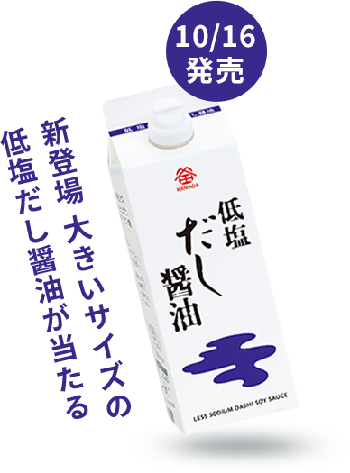 新登場 大きいサイズの低塩だし醤油セット