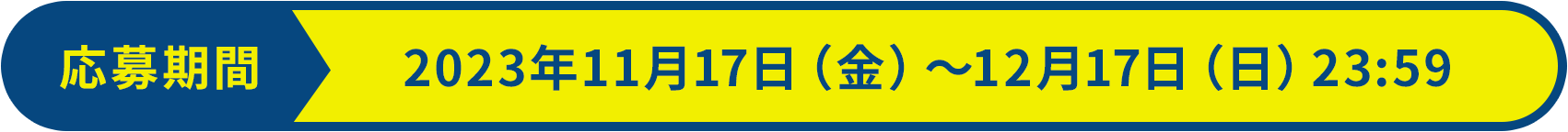 応募期間 2023年11月17日（金）〜12月17日（日）23:59