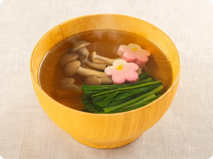 ほうれん草としめじのお吸い物