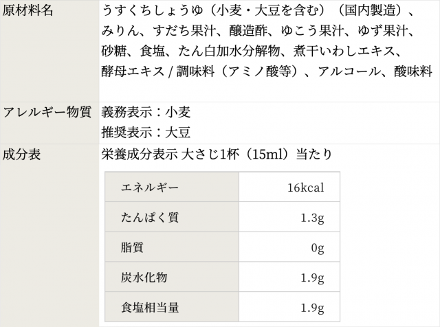 ぽん酢醤油 200㎖