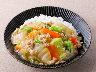 白菜とそぼろのあんかけ丼