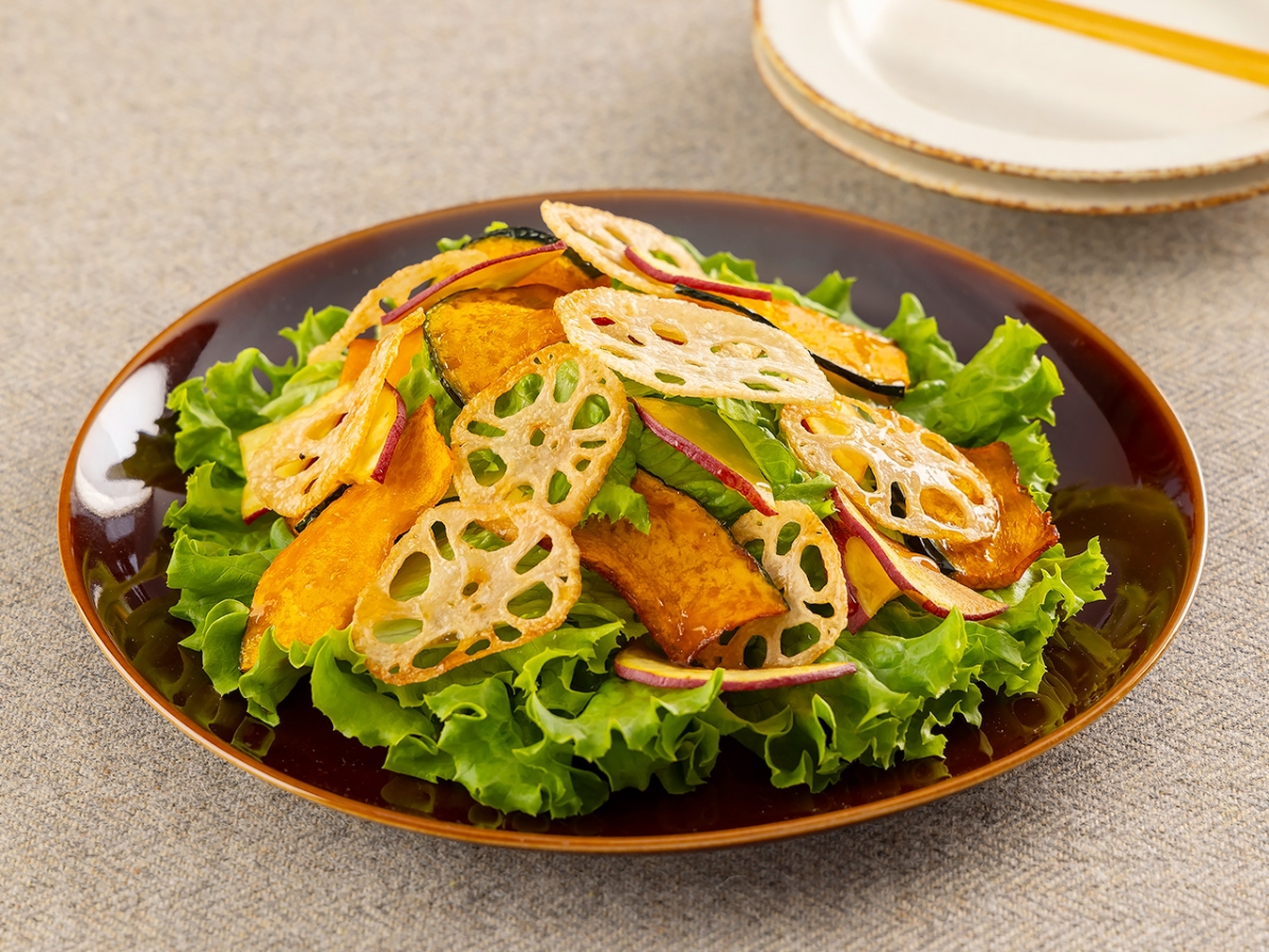揚げ野菜のサラダ｜カマダレシピ｜鎌田醤油（かまだしょうゆ）公式通販