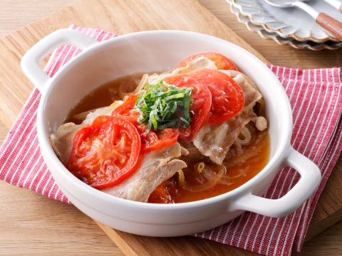 豚肉とトマトの重ね蒸し