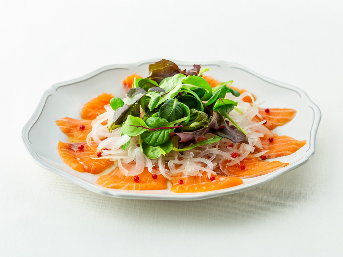 カルパッチョ サーモンのカルパッチョ｜カマダレシピ｜鎌田醤油（かまだしょうゆ