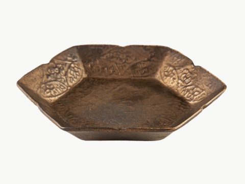 ブロンズ秞花七宝四寸皿