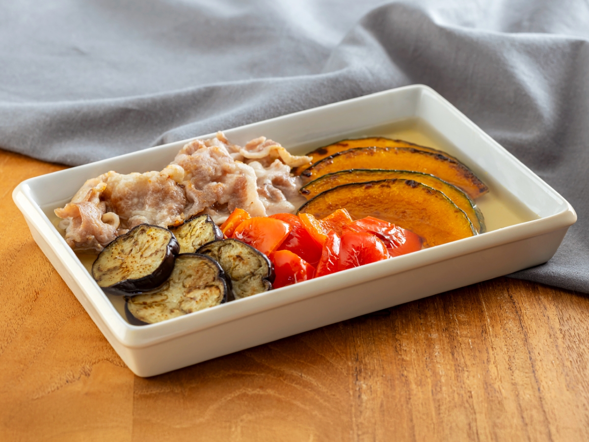 野菜と豚肉の焼き浸し