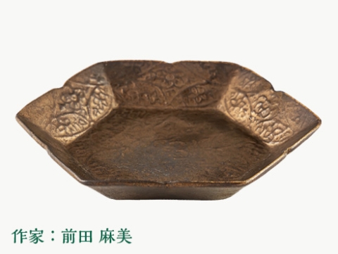ブロンズ秞花七宝四寸皿