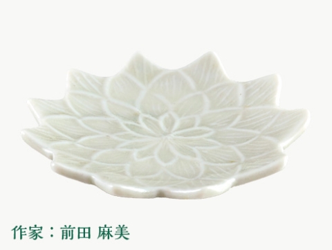 灰青秞ダリア豆豆皿