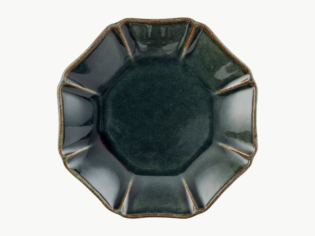 一花小皿（濃緑）