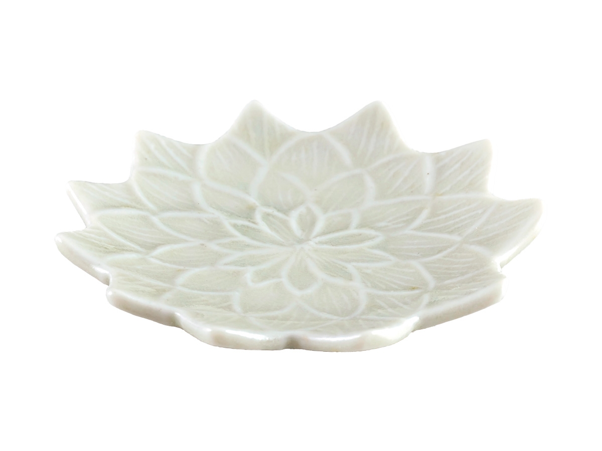 灰青秞ダリア豆豆皿