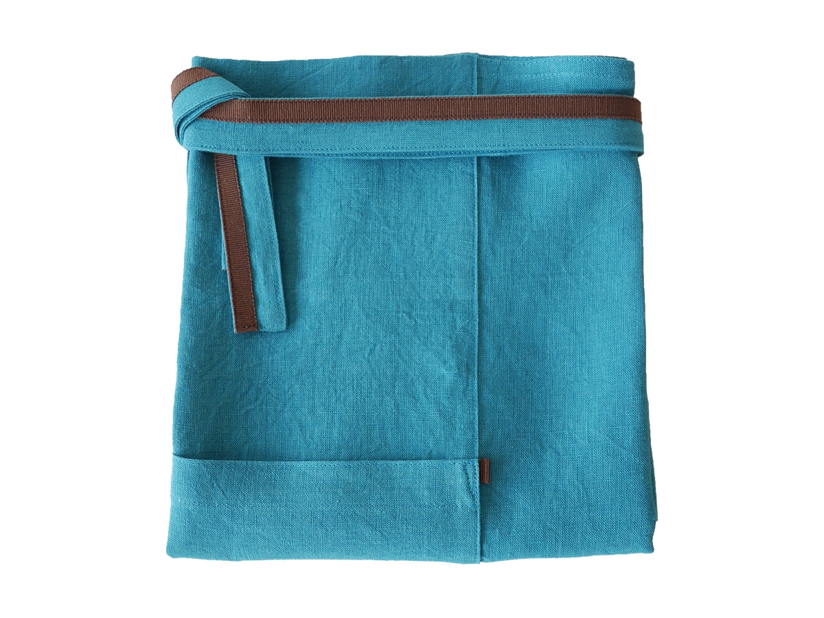 真田紐のまえかけ（ターコイズ）