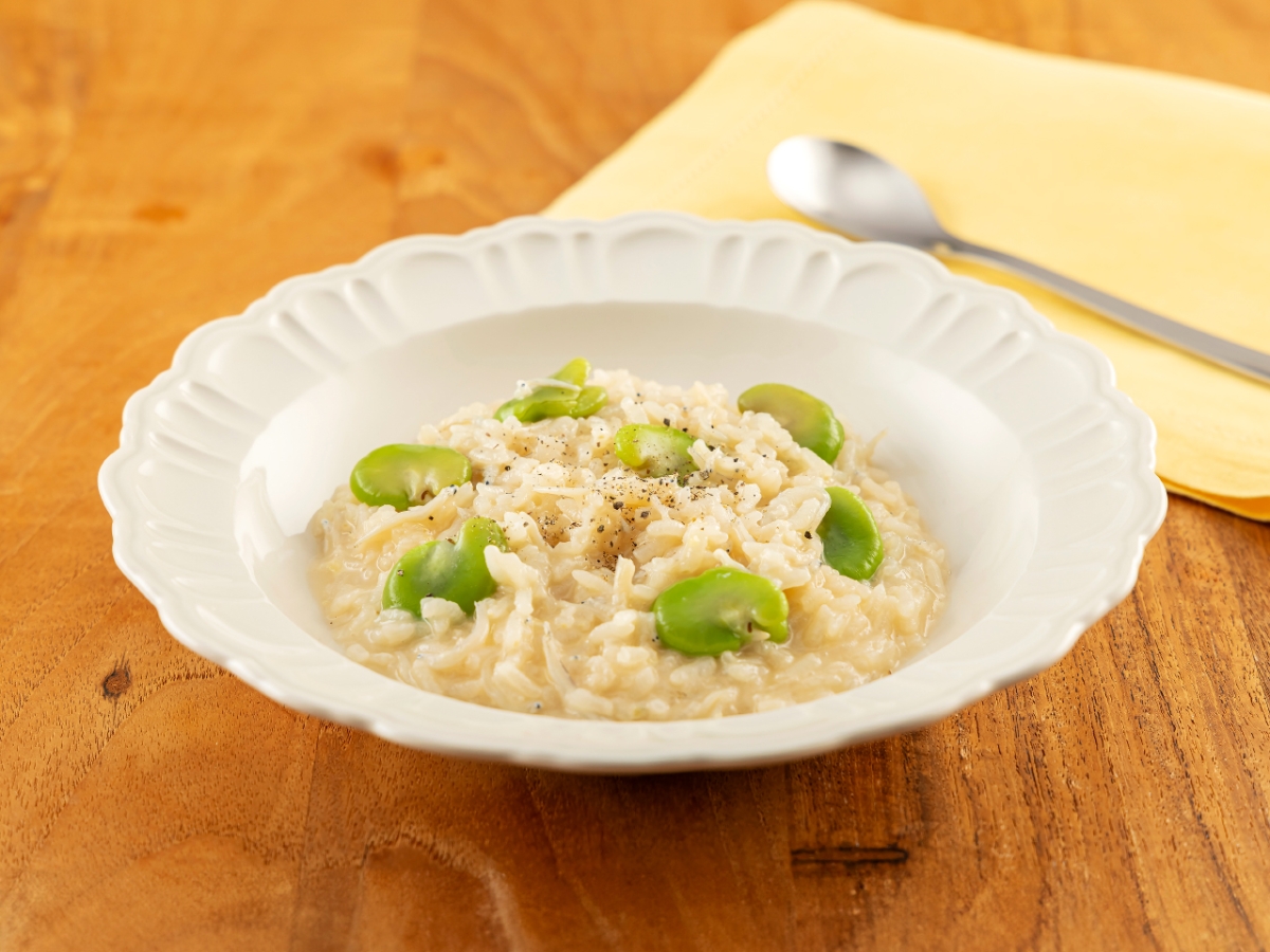 そら豆としらすの和風リゾット風