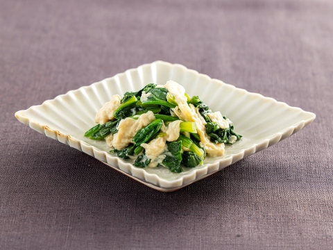 生湯葉と青菜の和え物