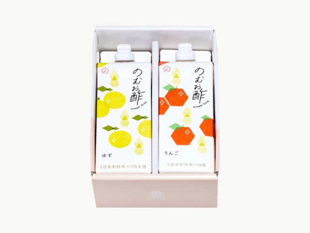 のむお酢2種（ゆず・りんご）セット2本入