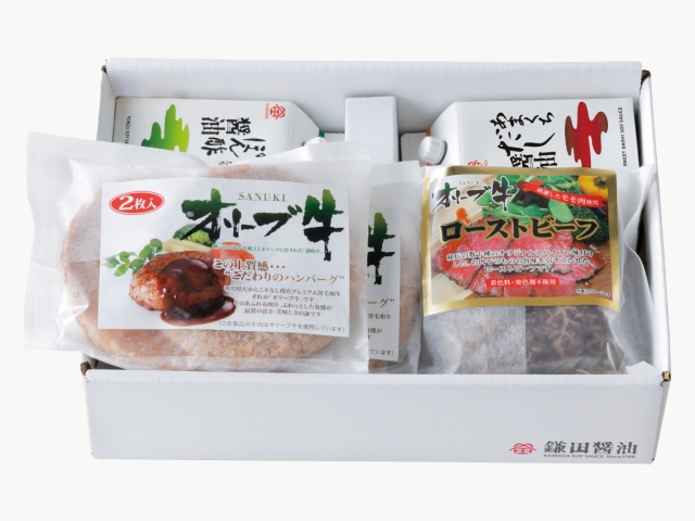 オリーブ牛 ローストビーフとハンバーグセット